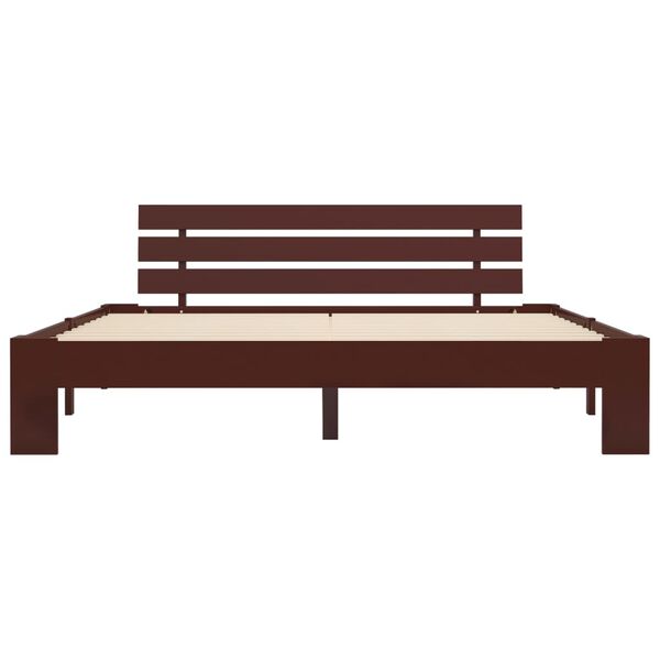 vidaXL Estructura cama sin colchón madera pino marrón oscuro 180x200 cm