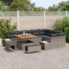 vidaXL Conjunto de sof&aacute;s de jard&iacute;n 12 pcs Gris rat&aacute;n sint&eacute;tico