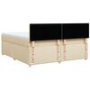 vidaXL Cama box spring con colch&oacute;n tela color crema 180x200 cm