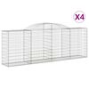 vidaXL Cestas de gaviones 4 uds forma de arco hierro 300x50x100/120 cm