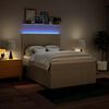 vidaXL Cama box spring con colch&oacute;n tela color crema 140x190 cm