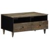 vidaXL Mesa de centro madera maciza de mango gris claro 80x54x40 cm