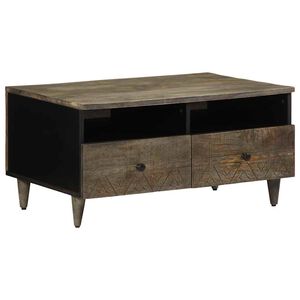 vidaXL Mesa de centro madera maciza de mango gris claro 80x54x40 cm