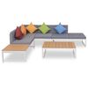 vidaXL Set de muebles de jard&iacute;n 4 piezas y cojines aluminio y WPC