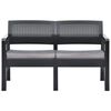 vidaXL Set de muebles jard&iacute;n 3 pzas y cojines pl&aacute;stico gris antracita