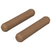 vidaXL Dowel de madera 2 pcs Marr&oacute;n &Oslash;8 x 35 mm Madera maciza