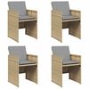 vidaXL Sillones jard&iacute;n con cojines 4 uds rat&aacute;n sint&eacute;tico beige mezcla