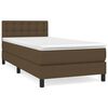vidaXL Cama box spring con colch&oacute;n tela marr&oacute;n oscuro 100x200 cm