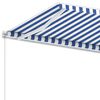 vidaXL Toldo de pie retráctil manual azul y blanco 600x300 cm