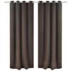 vidaXL Cortinas opacas 2 piezas con ojales de metal 135x175 cm marr&oacute;n