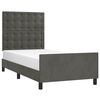 vidaXL Estructura de cama sin colch&oacute;n terciopelo gris oscuro 80x200 cm
