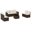 vidaXL Set sof&aacute;s de jard&iacute;n 8 piezas y cojines rat&aacute;n sint&eacute;tico marr&oacute;n