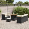 vidaXL Conjunto de sof&aacute; de jard&iacute;n 8 pcs Negro y crema rat&aacute;n sint&eacute;tico