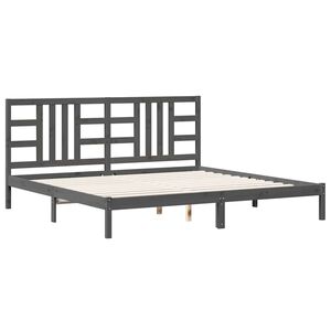 vidaXL Estructura de cama de madera maciza de pino gris 200x200 cm