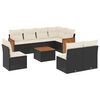 vidaXL Set de sof&aacute;s de jard&iacute;n 8 piezas y cojines rat&aacute;n sint&eacute;tico negro