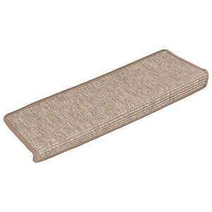 vidaXL Alfombrillas para escaleras 15 uds 65x21x4 cm Marr&oacute;n claro