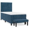 vidaXL Cama box spring con colch&oacute;n terciopelo azul oscuro 100x200 cm