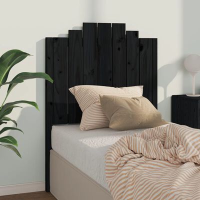 vidaXL Cabecero de cama madera maciza de pino negro 81x4x110 cm