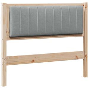 vidaXL Cabecero tapizado Gris Claro Madera de pino macizo