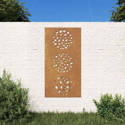 vidaXL Adorno de pared de jardín acero corten diseño de hoja 105x55 cm