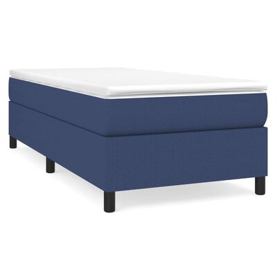vidaXL Estructura de cama box spring tela azul 90x190 cm