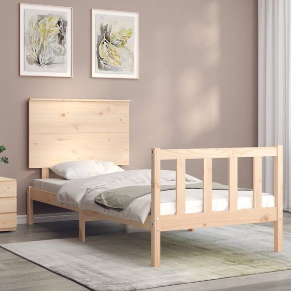 vidaXL Estructura de cama sin colch&oacute;n madera maciza de pino 100x200 cm