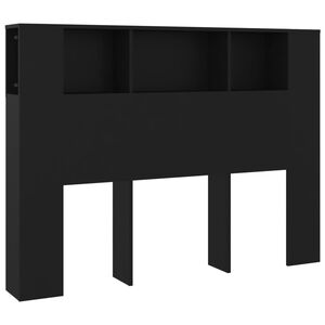 vidaXL Mueble cabecero negro 140x18,5x104,5 cm