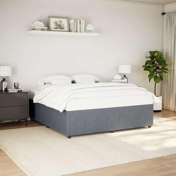 vidaXL Estructura cama sin colch&oacute;n terciopelo gris oscuro 200x200 cm
