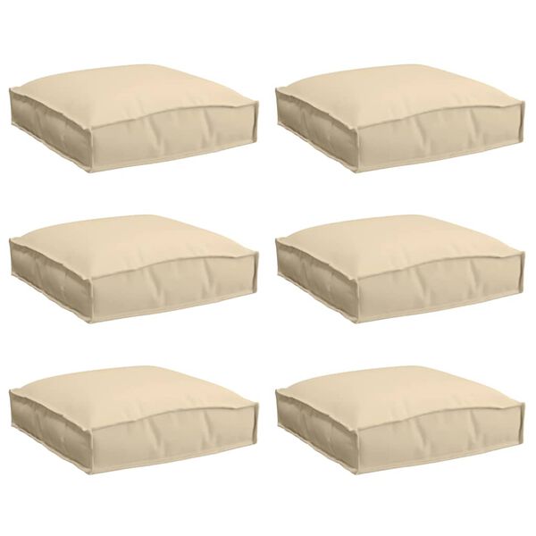 vidaXL Coj&iacute;n 6 pcs Beige 40 x 40 x 8 cm Tela Oxford