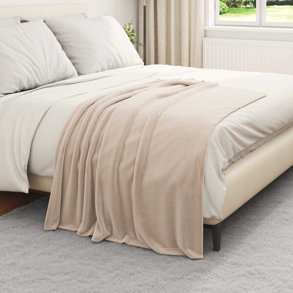 vidaXL Manta Beige 130 x 150 cm Lana