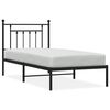 vidaXL Estructura cama sin colchón con cabecero metal negro 90x200 cm