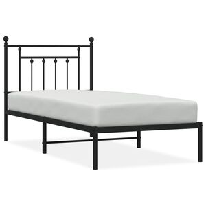 vidaXL Estructura cama sin colchón con cabecero metal negro 90x200 cm