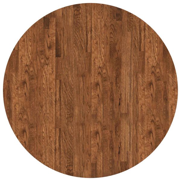 vidaXL Encimera Marr&oacute;n Claro &Oslash; 90 x 2,5 cm Madera de Roble S&oacute;lido