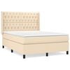 vidaXL Cama box spring con colch&oacute;n tela color crema 140x200 cm