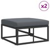 vidaXL Conjunto de sof&aacute; de jard&iacute;n 11 pcs Negro Aluminio
