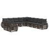 vidaXL Conjunto de sof&aacute;s de jard&iacute;n 11 uds. Gris y Gris Oscuro