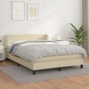 vidaXL Cama box spring con colch&oacute;n cuero sint&eacute;tico crema 140x190 cm