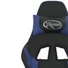 vidaXL Silla gaming de masaje y reposapiés cuero sintético negro azul