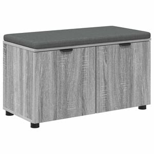vidaXL Banco de entrada con coj&iacute;n Gris Sonoma 80 x 38 x 46 cm