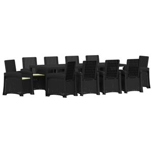 vidaXL Conjunto de Comedor de Jard&iacute;n 11 uds. Antracita y Crema PP