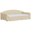 vidaXL Sofá cama nido con cajones tela color crema 100x200 cm
