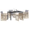 vidaXL Conjunto de Comedor de Jard&iacute;n 5 pcs Beige rat&aacute;n sint&eacute;tico