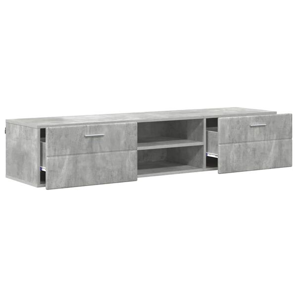 vidaXL Armario de Madera con caj&oacute;n Gris Concreto 150 x 39 x 30 cm