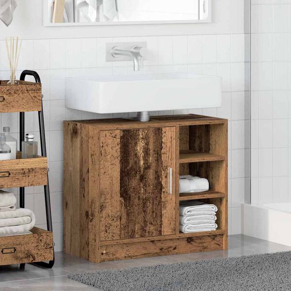 vidaXL Mueble de Cuarto de Ba&ntilde;o Madera envejecida 63 x 29 x 55 cm