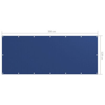 vidaXL Toldo para balcón tela oxford azul 120x300 cm