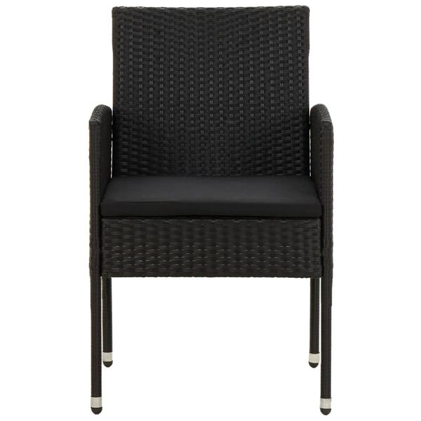 vidaXL Juego de comedor de jard&iacute;n 9 piezas rat&aacute;n sint&eacute;tico negro