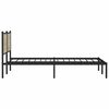 vidaXL Estructura de cama sin colch&oacute;n metal roble Sonoma 193x203 cm