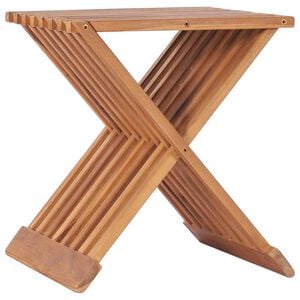 vidaXL Taburete plegable de madera maciza de teca 40x32x45 cm