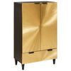 vidaXL Armario auxiliar con caj&oacute;n Negro y dorado 60 x 33,5 x 100 cm