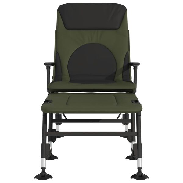 vidaXL Tumbona de pesca con patas para barro ajustable plegable verde